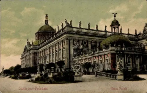 Ak Potsdam Sanssouci, Neues Palais, Sanssouci-  Architektur, keine Persönlichkeiten