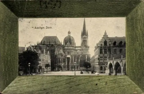 Ak Aachen, Aachen Dom,  Architektur, schwarz-weiß, Rahmenpostkarte