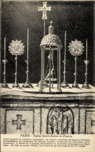 CPA Paris V., Eglise Saint-Julien-le-Pauvre