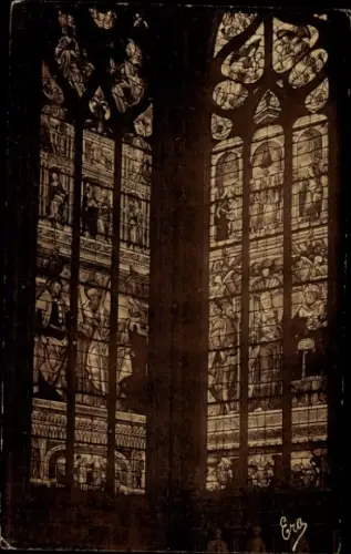 CPA Auch Gers, Cathedrale, Détail de vitraux