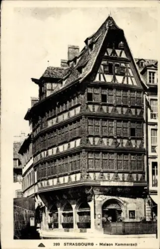 Ak Strasbourg Straßburg Elsass Bas Rhin, Historisches Gebäude, Fachwerk, Maison Kammerzell, Schwa