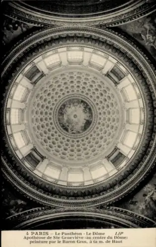 Ak Paris V Panthéon, Dome des Panthéon, Apothéose de Ste Geneviève, Malerei von Baron Gros