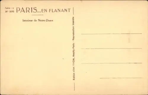 CPA Paris IV., Notre Dame, Interieur