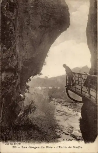 CPA Gorges du Fier, Haute Savoie, Entrée du Gouffre