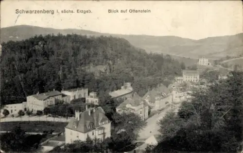 Ak Schwarzenberg sächs. Erzgebirge, Blick vom Berg auf Ottenstein