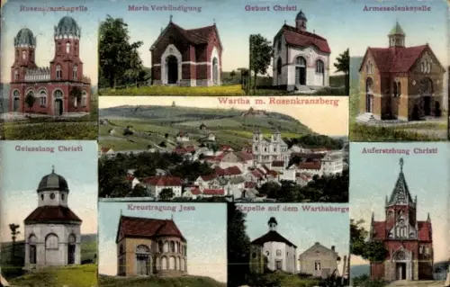 Ak Bardo Śląskie Wartha Schlesien, Rosenkranzberg, Kapelle Maria Verkündigung, Geburt Christi