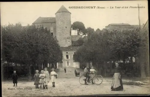 Ak Gondrecourt Meuse, La Tour et les Promenades