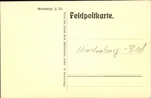 Künstler Ak Wir halten durch, Hindenburg-Bild