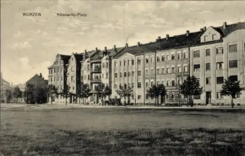 Ak Wurzen in Sachsen, WURZEN, Könneritz-Platz, Gebäude, Bäume, Straße
