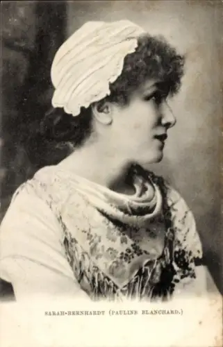 Ak Schauspielerin Sarah Bernhardt, Profilansicht