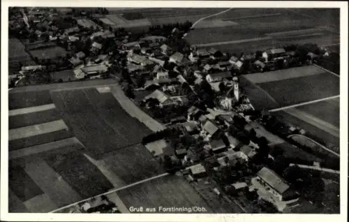 Ak Forstinning in Oberbayern, Fliegeraufnahme