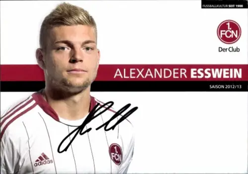 Autogrammkarte Fußballer Alexander Esswein, 1. FC Nürnberg, Autogramm