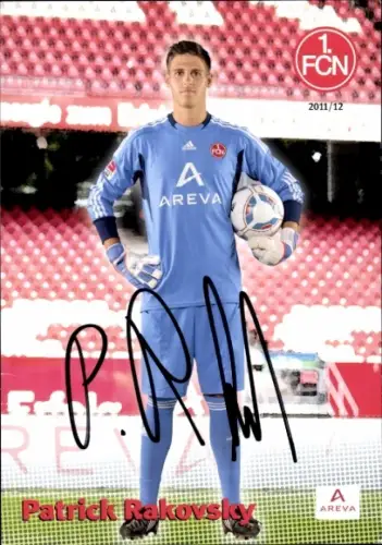 Autogrammkarte Fußballer Patrick Rakovsky, 1. FC Nürnberg, Autogramm