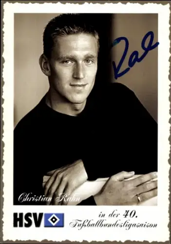 Autogrammkarte Fußballer Christian Rahn, Hamburger SV / HSV, Autogramm