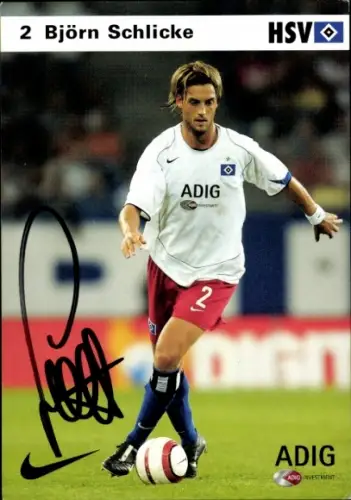 Autogrammkarte Fußballer Björn Schlicke, Hamburger SV / HSV, Autogramm