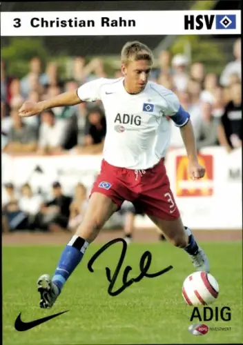 Autogrammkarte Fußball, Christian Rahn, Hamburger SV, Autogramm