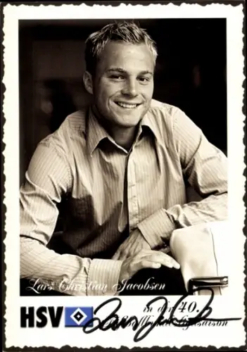 Autogrammkarte Fußballer Lars Christian Jacobsen, Hamburger SV / HSV, Autogramm