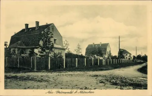 Ak Neu Grünwald bei München, Straße, Häuser
