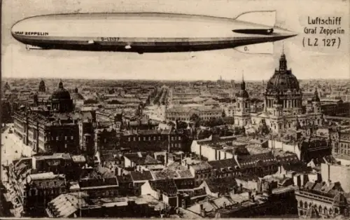 Ak Berlin Mitte, Luftschiff Graf Zeppelin LZ 127
