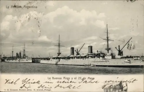 Ak Geschützter Kreuzer Veinticinco de Mayo und Nueve de Julio, Buenos Aires