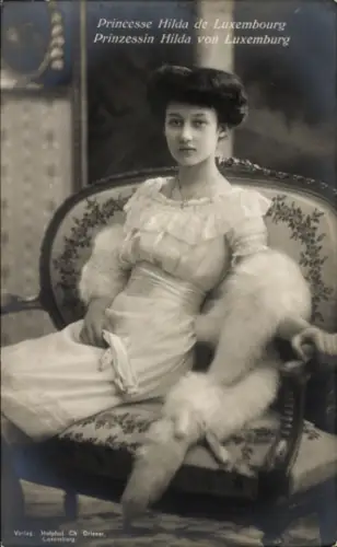 Ak Prinzessin Hilda von Luxemburg, Portrait