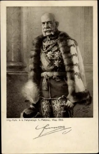 Künstler Ak Kaiser Franz Joseph I., Portrait in Uniform