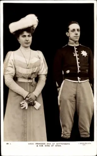 Ak König Alfonso XIII. von Spanien, Victoria Eugénie von Battenberg