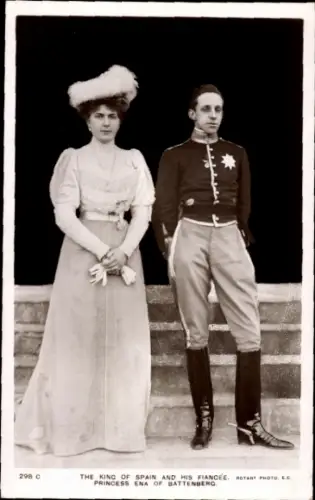 Ak König Alfonso XIII. von Spanien und Victoria Eugénie von Battenberg