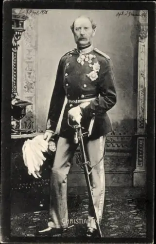 Ak Portrait von Kaiser Christian X. in Uniform