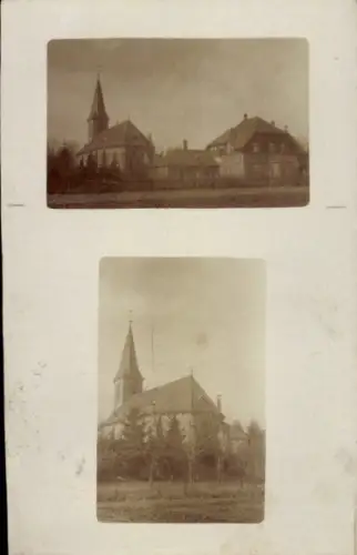 Foto Ak Luppa Radibor Oberlausitz, Teilansicht, Ev. Kirche