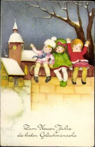 10 alte Ak Neujahrsgruß, diverse Ansichten