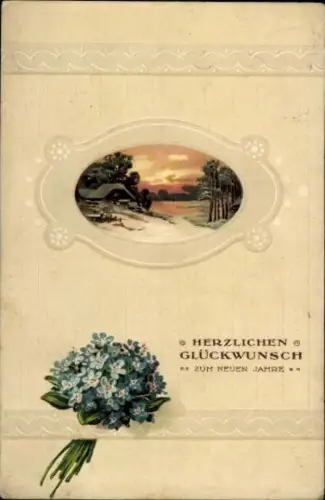 10 alte Ak Neujahrsgruß, diverse Ansichten