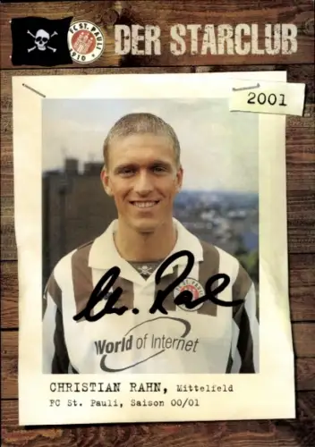 Autogrammkarte Fußballer Christian Rahn, FC St. Pauli, Autogramm