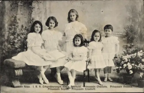 Ak Erbprinzessin Maria Adelheid von Luxemburg, Hilda, Sophie, Elisabeth, Charlotte, Antonia