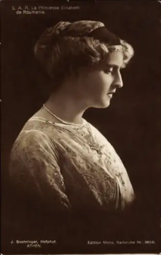 Ak Elisabeth von Rumänien, Königin Elisabeth von Griechenland, Portrait