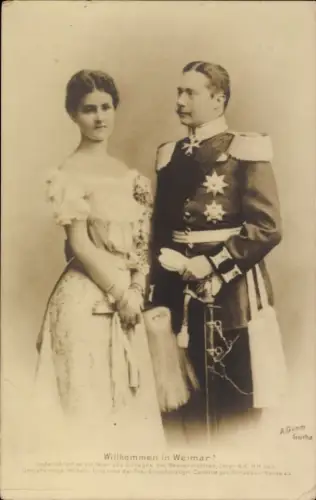 Ak Großherzog Wilhelm Ernst von Sachsen Weimar Eisenach, Großherzogin Caroline