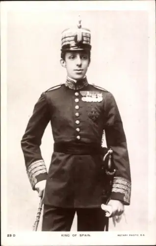 Ak Alphonse XIII Roi d'Espagne, König Alfons XIII. von Spanien