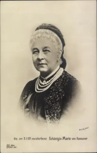 Ak Exkönigin Marie von Hannover, verstorben am 9.01.07