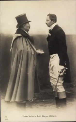 Ak Kaiser Wilhelm II., Prinz August Wilhelm von Preußen