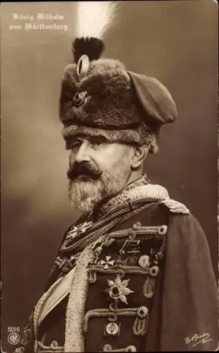 Ak König Wilhelm I. von Württemberg, Portrait, Husarenuniform