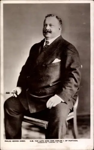 Ak König Carlos I von Portugal, Portrait