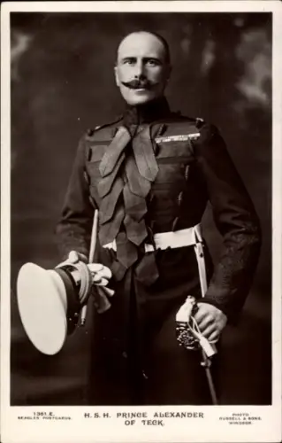 Ak Prince Alexander of Teck, Portrait