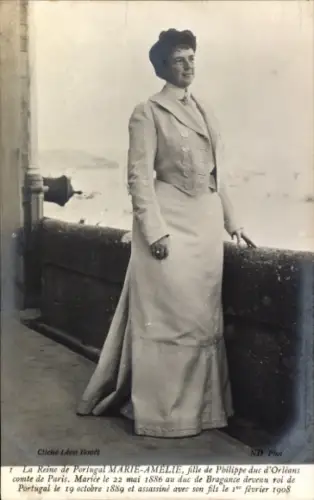 Ak Königin Marie Amélie von Portugal, Gestorben beim Attentat 1 Februar 1908
