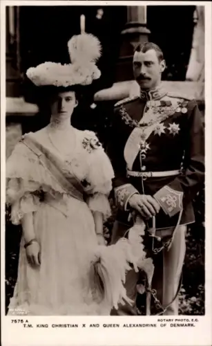 Ak König Christian X. und Königin Alexandrine von Dänemark