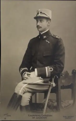 Ak Kronprinz Christian von Dänemark, Portrait in Uniform