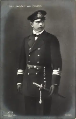 Ak Adalbert Prinz von Preußen, Portrait in Uniform, NPG 7375