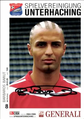 Autogrammkarte Fußballer Barbaros Barut, SpVgg Unterhaching, Autogramm