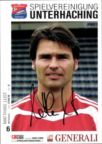 Autogrammkarte Fußballer Matthias Lust, SpVgg Unterhaching, Autogramm