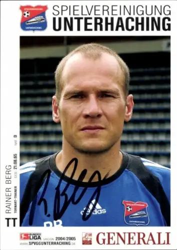 Autogrammkarte Torwarttrainer Rainer Berg, SpVgg Unterhaching, Autogramm