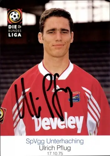 Autogrammkarte Fußballer Ulrich Pflug, SpVgg Unterhaching, Autogramm
